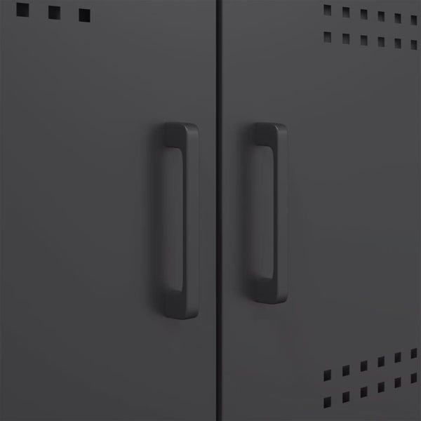 Schwarzes Stahl Sideboard, 100,5 cm