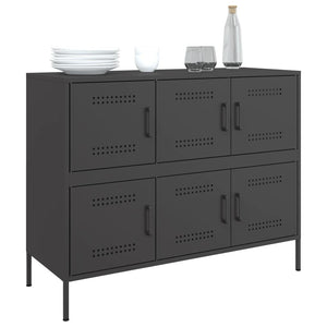 Schwarzes Stahl Sideboard, 100,5 cm