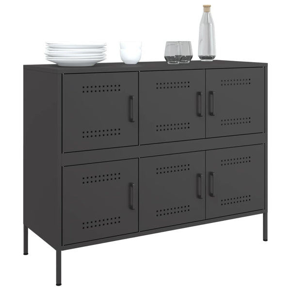 Schwarzes Stahl Sideboard, 100,5 cm