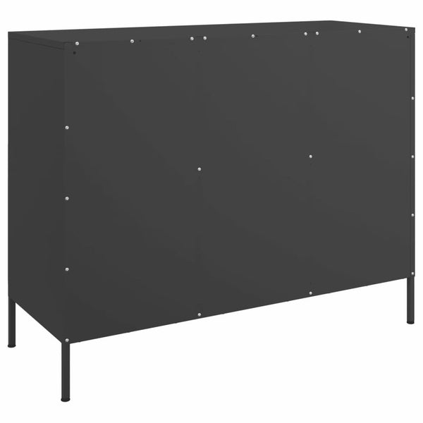 Schwarzes Stahl Sideboard, 100,5 cm