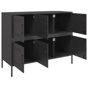 Schwarzes Stahl Sideboard, 100,5 cm