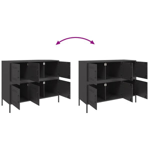 Schwarzes Stahl Sideboard, 100,5 cm