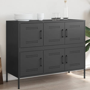 Schwarzes Stahl Sideboard, 100,5 cm