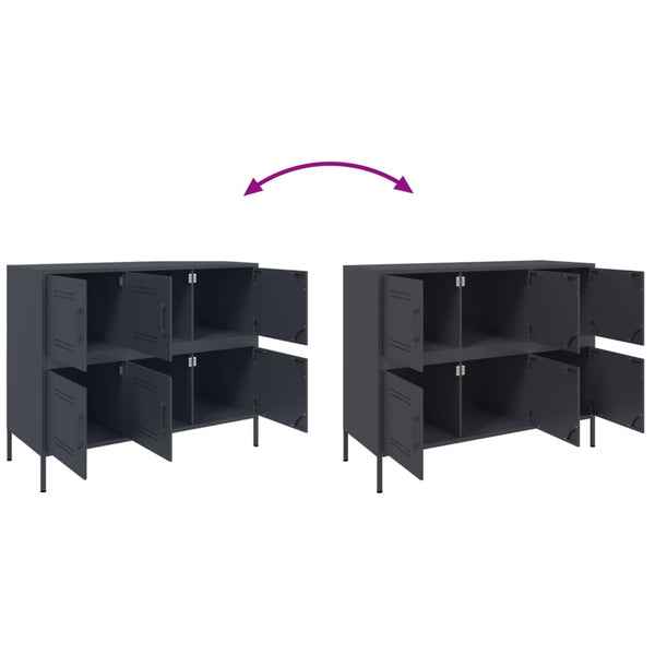 Sideboard Anthrazit Stahl 100,5 cm