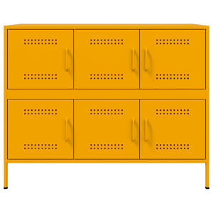 Senfgelbes Sideboard, Stahl, 100,5 cm
