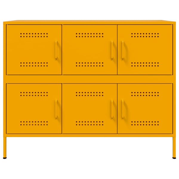 Senfgelbes Sideboard, Stahl, 100,5 cm