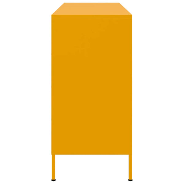 Senfgelbes Sideboard, Stahl, 100,5 cm