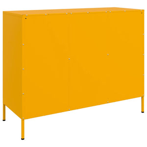 Senfgelbes Sideboard, Stahl, 100,5 cm