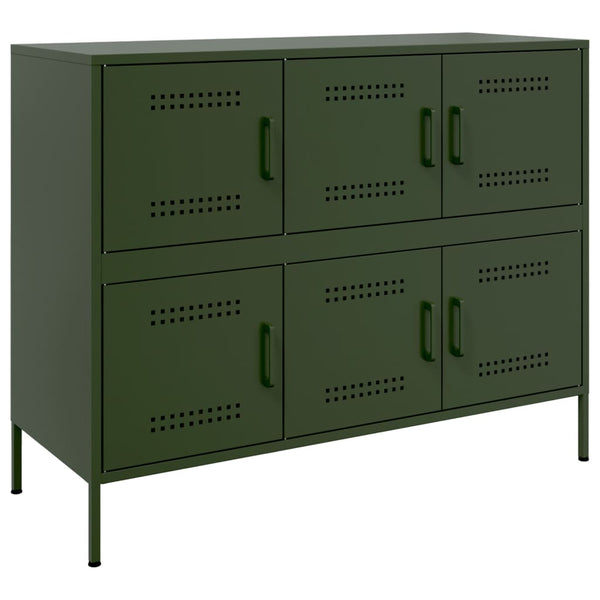 Olivgrünes Stahl Sideboard 100cm