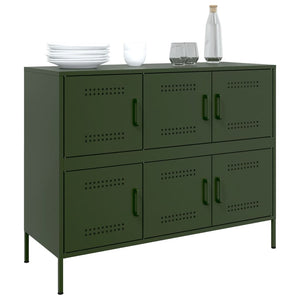 Olivgrünes Stahl Sideboard 100cm