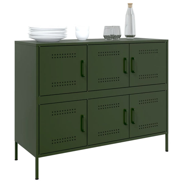 Olivgrünes Stahl Sideboard 100cm