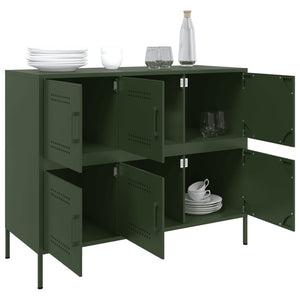 Olivgrünes Stahl Sideboard 100cm