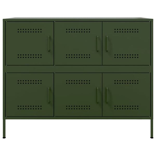 Olivgrünes Stahl Sideboard 100cm