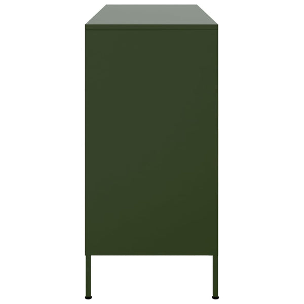 Olivgrünes Stahl Sideboard 100cm