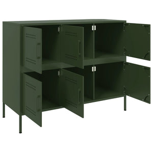 Olivgrünes Stahl Sideboard 100cm