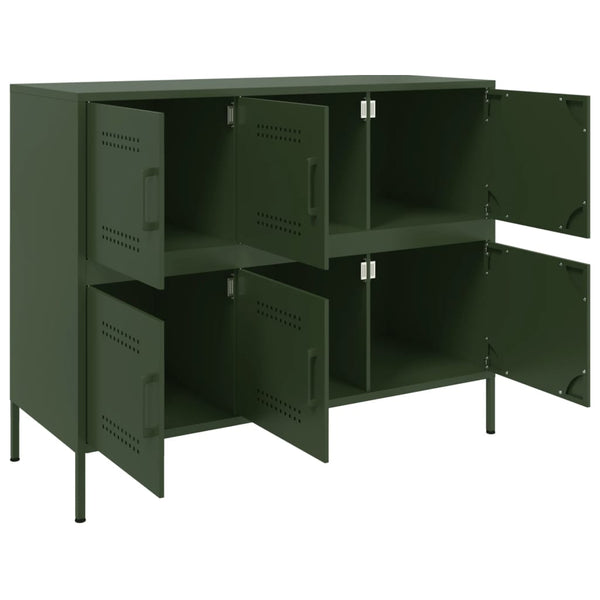 Olivgrünes Stahl Sideboard 100cm