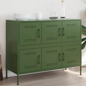 Olivgrünes Stahl Sideboard 100cm