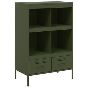 Highboard Olivgrün Stahl 68x39x101,5 cm