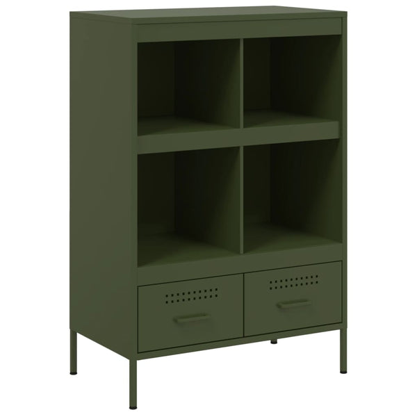 Highboard Olivgrün Stahl 68x39x101,5 cm