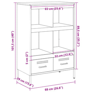 Highboard Olivgrün Stahl 68x39x101,5 cm