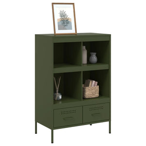 Highboard Olivgrün Stahl 68x39x101,5 cm