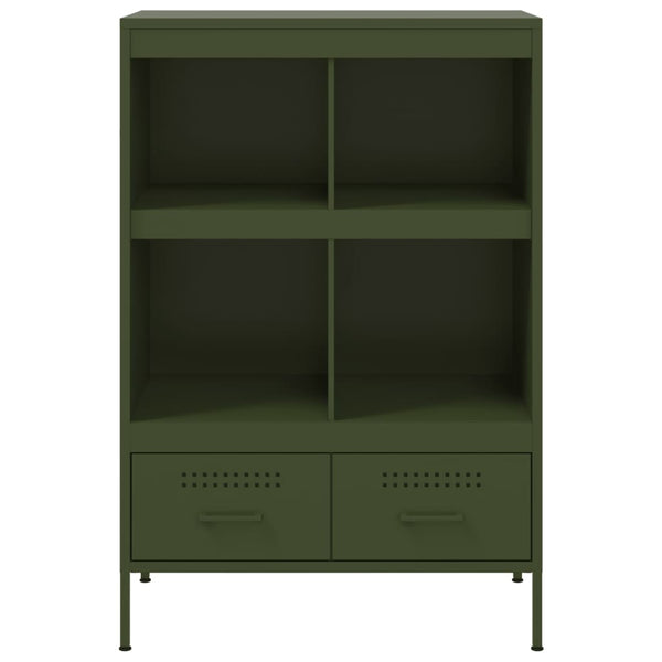 Highboard Olivgrün Stahl 68x39x101,5 cm