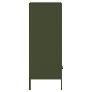 Highboard Olivgrün Stahl 68x39x101,5 cm