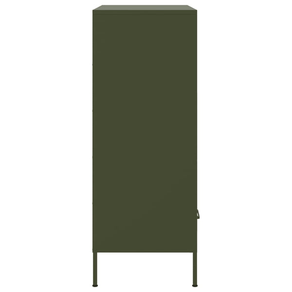 Highboard Olivgrün Stahl 68x39x101,5 cm