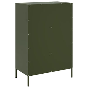 Highboard Olivgrün Stahl 68x39x101,5 cm