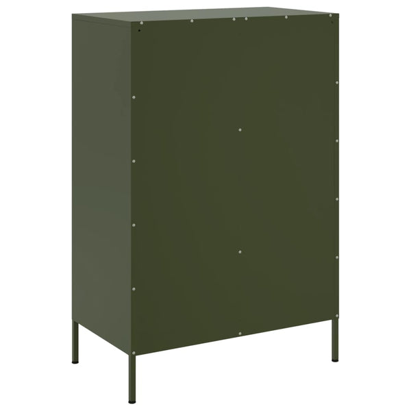 Highboard Olivgrün Stahl 68x39x101,5 cm