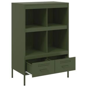 Highboard Olivgrün Stahl 68x39x101,5 cm