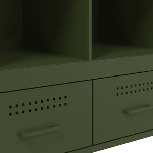Highboard Olivgrün Stahl 68x39x101,5 cm