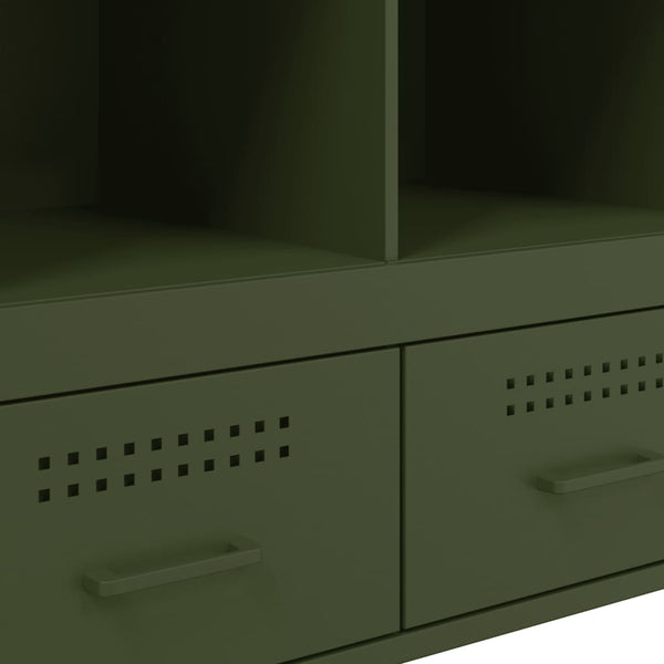 Highboard Olivgrün Stahl 68x39x101,5 cm