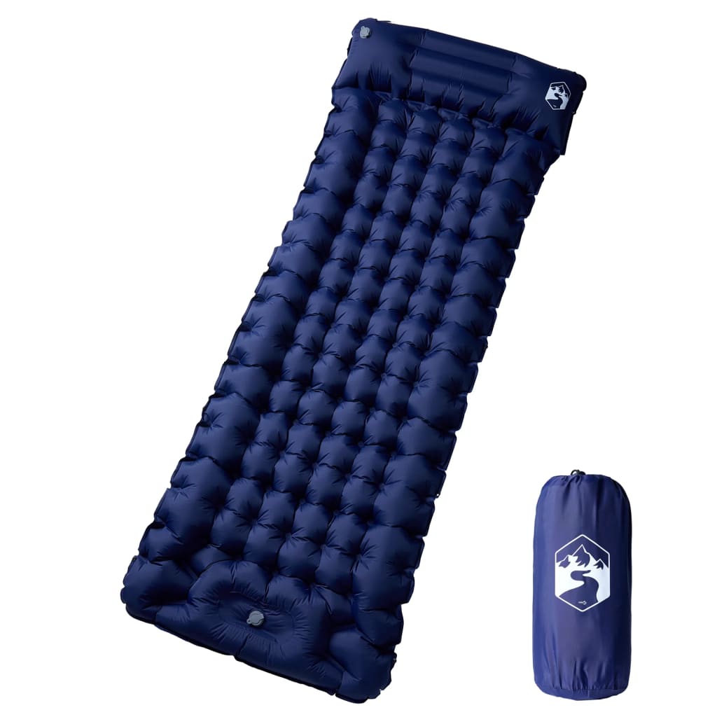 Selbstaufblasende Isomatte Marineblau mit Kissen
