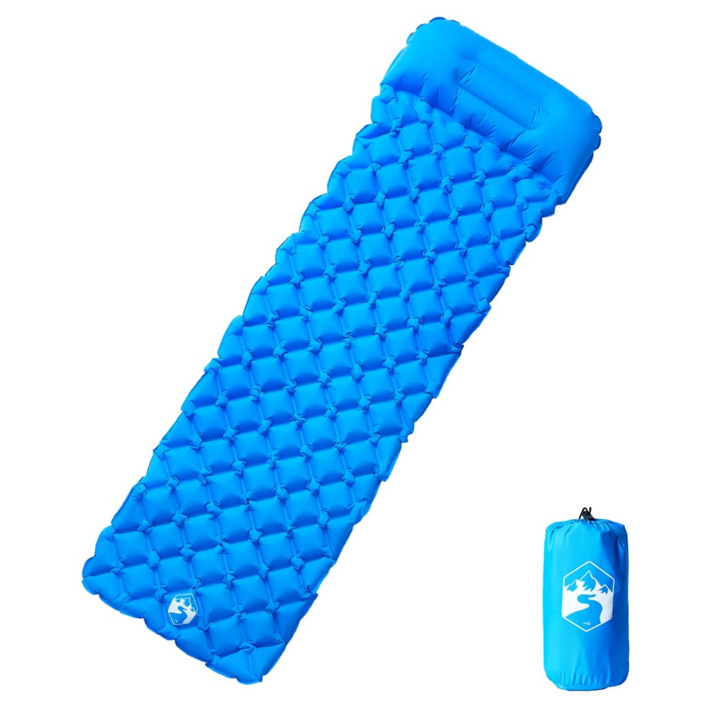 Aufblasbare Isomatte mit Kissen - Blau