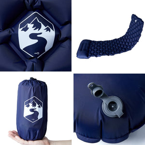 Aufblasbare Isomatte Marineblau mit Kissen