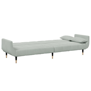 Schlafsofa 2-Sitzer Hellgrau mit Hocker