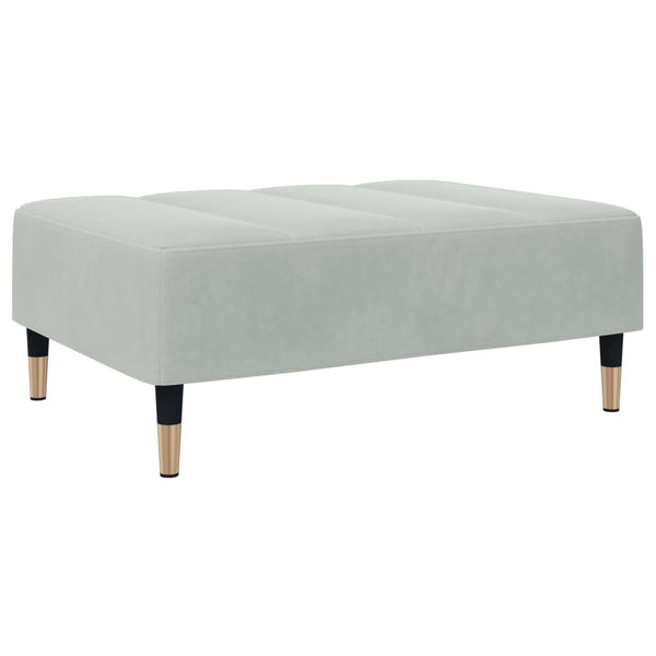 Schlafsofa 2-Sitzer Hellgrau mit Hocker