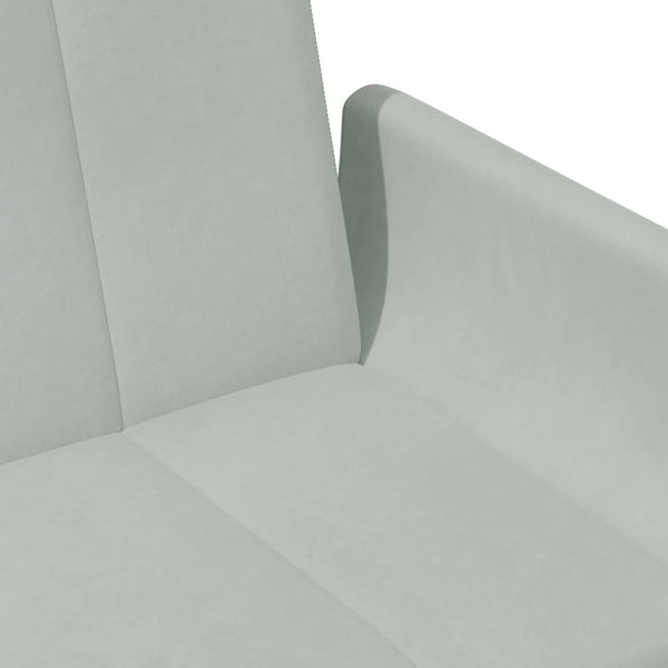 Schlafsofa 2-Sitzer Hellgrau mit Hocker
