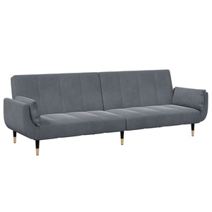vidaXL 2-Seater Sofa Bed with Footrest Dark Grey Velvet