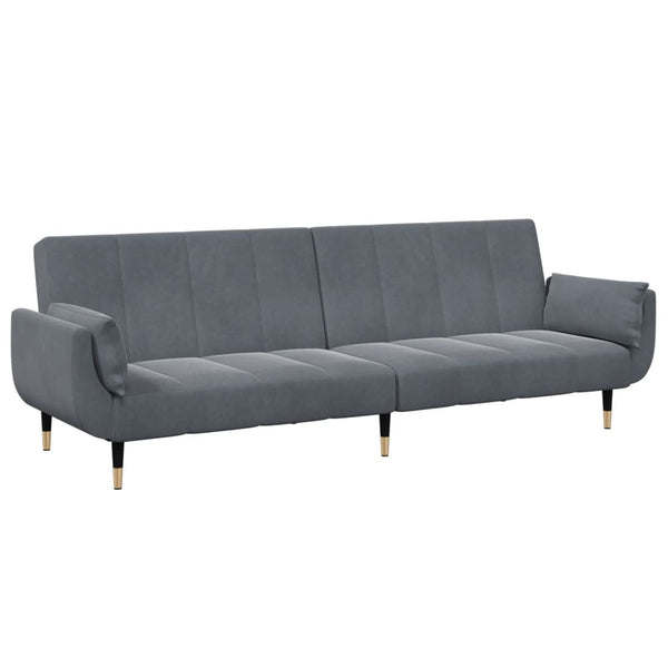 vidaXL 2-Seater Sofa Bed with Footrest Dark Grey Velvet