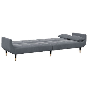 vidaXL 2-Seater Sofa Bed with Footrest Dark Grey Velvet