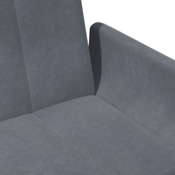 vidaXL 2-Seater Sofa Bed with Footrest Dark Grey Velvet