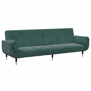 Schlafsofa 2-Sitzer Dunkelgrün mit Hocker