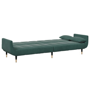 Schlafsofa 2-Sitzer Dunkelgrün mit Hocker