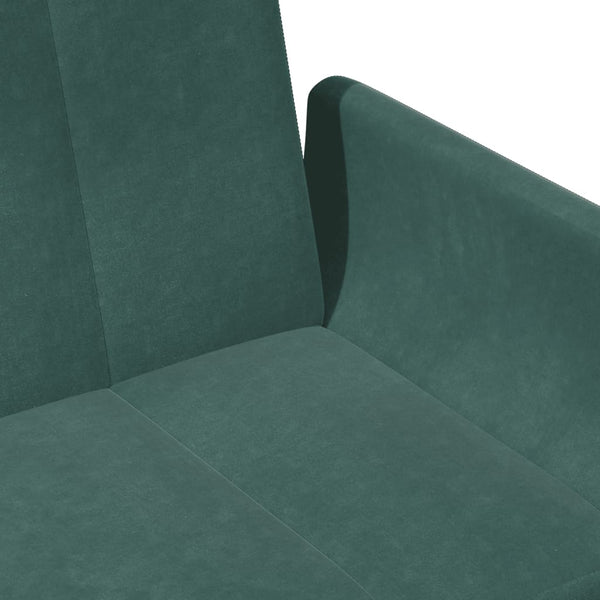 Schlafsofa 2-Sitzer Dunkelgrün mit Hocker