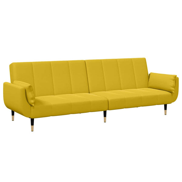 Schlafsofa 2-Sitzer Gelb mit Hocker