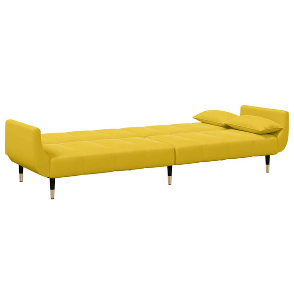 Schlafsofa 2-Sitzer Gelb mit Hocker