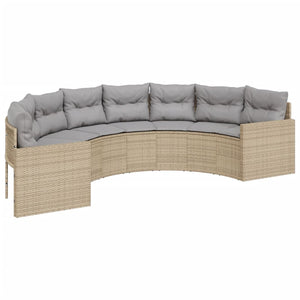 vidaXL Salon de jardin 2 pcs semi-circulaire en résine tressée beige