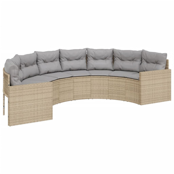 vidaXL Salon de jardin 2 pcs semi-circulaire en résine tressée beige